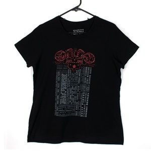 Grand Ole Opry With Red Sequins Womens Black Shirt